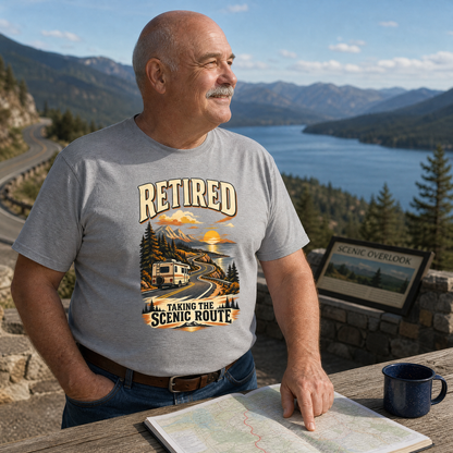 "Retired. Taking The Scenic Route" Vintage T-Shirt