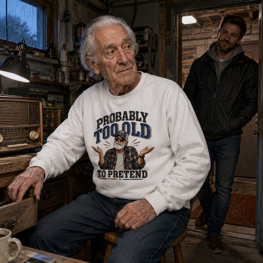 "Probably Too Old To Pretend" Vintage Sweatshirt