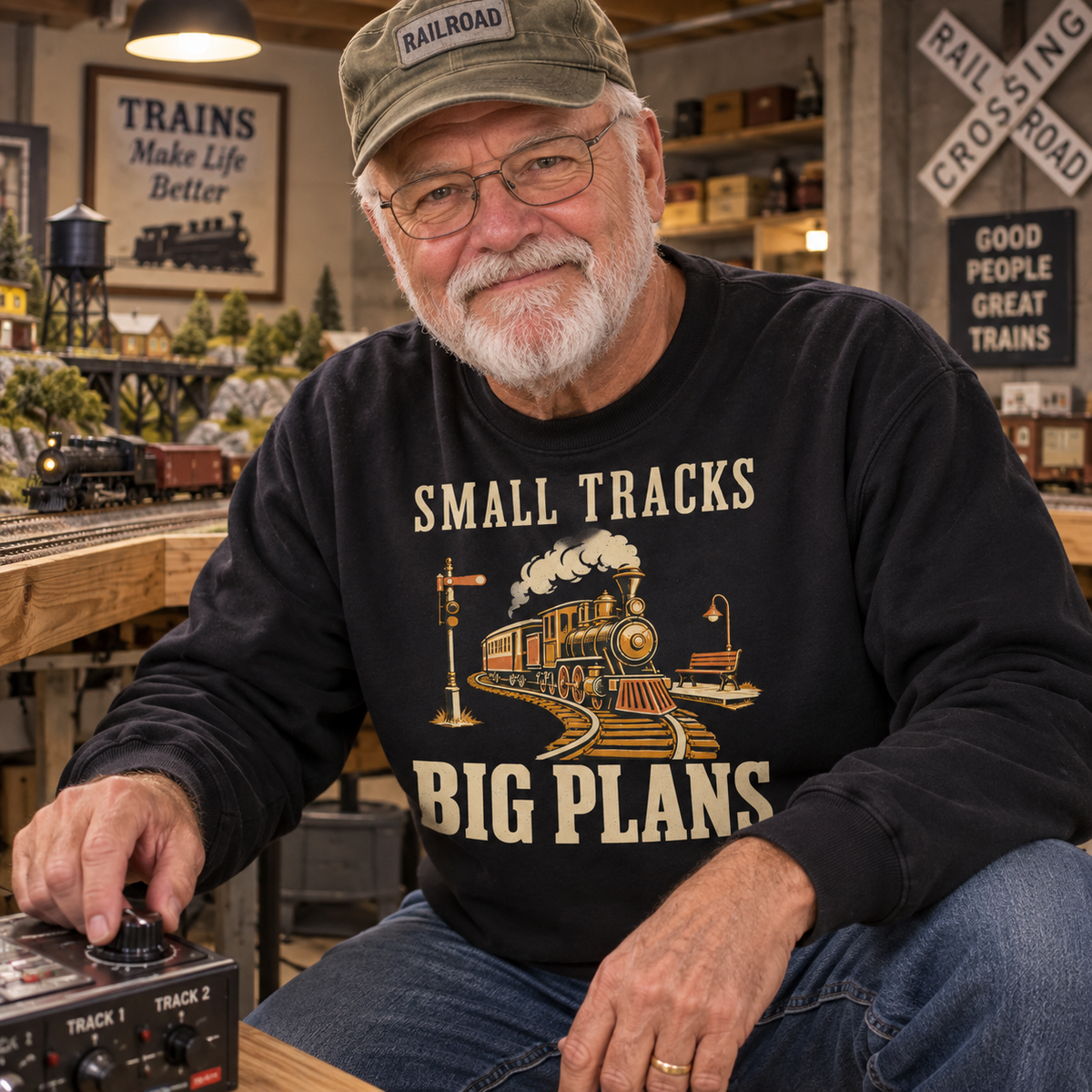 "Small Tracks. Big Plans" Vintage Sweatshirt