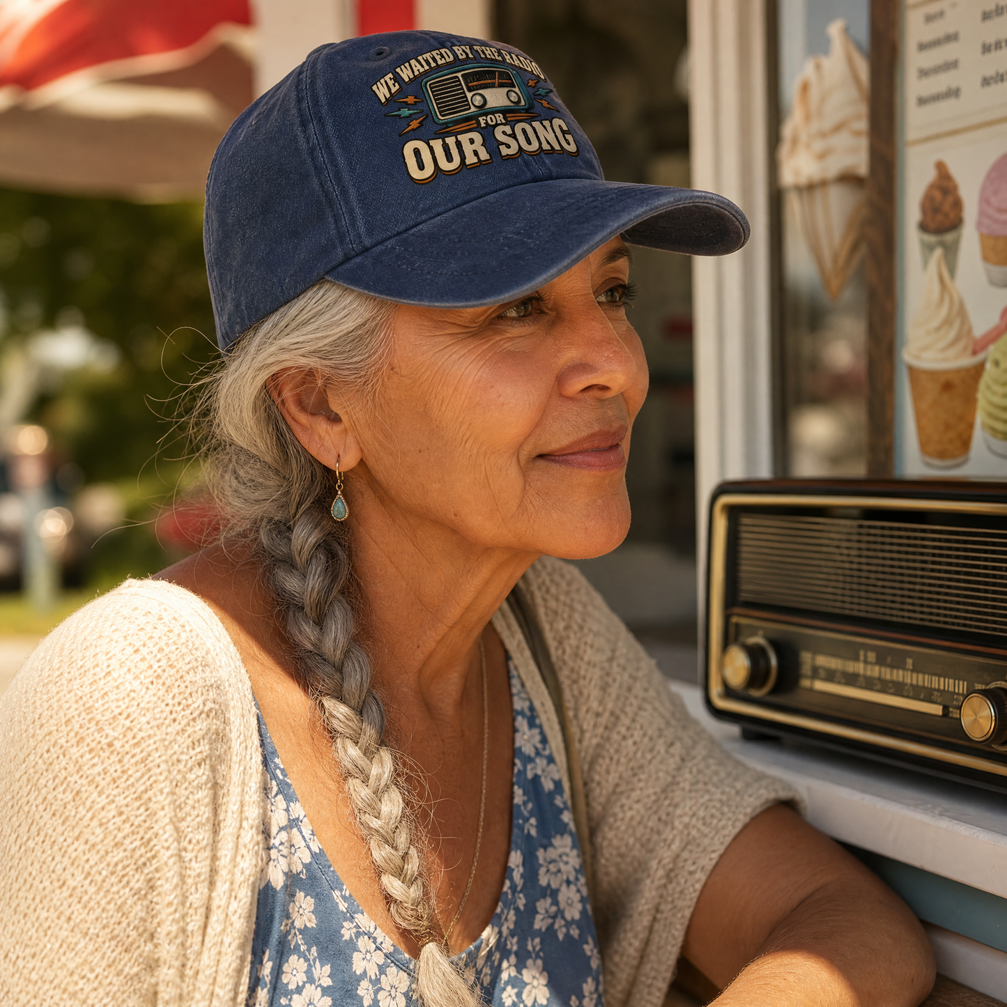 "We Waited By The Radio For Our Song" Vintage Washed Cap