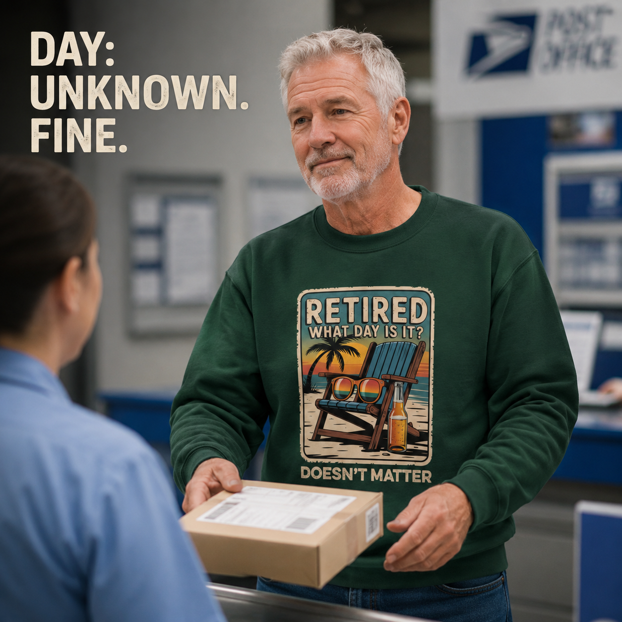 "Retired. What Day Is It Doesn’t Matter" Vintage Sweatshirt