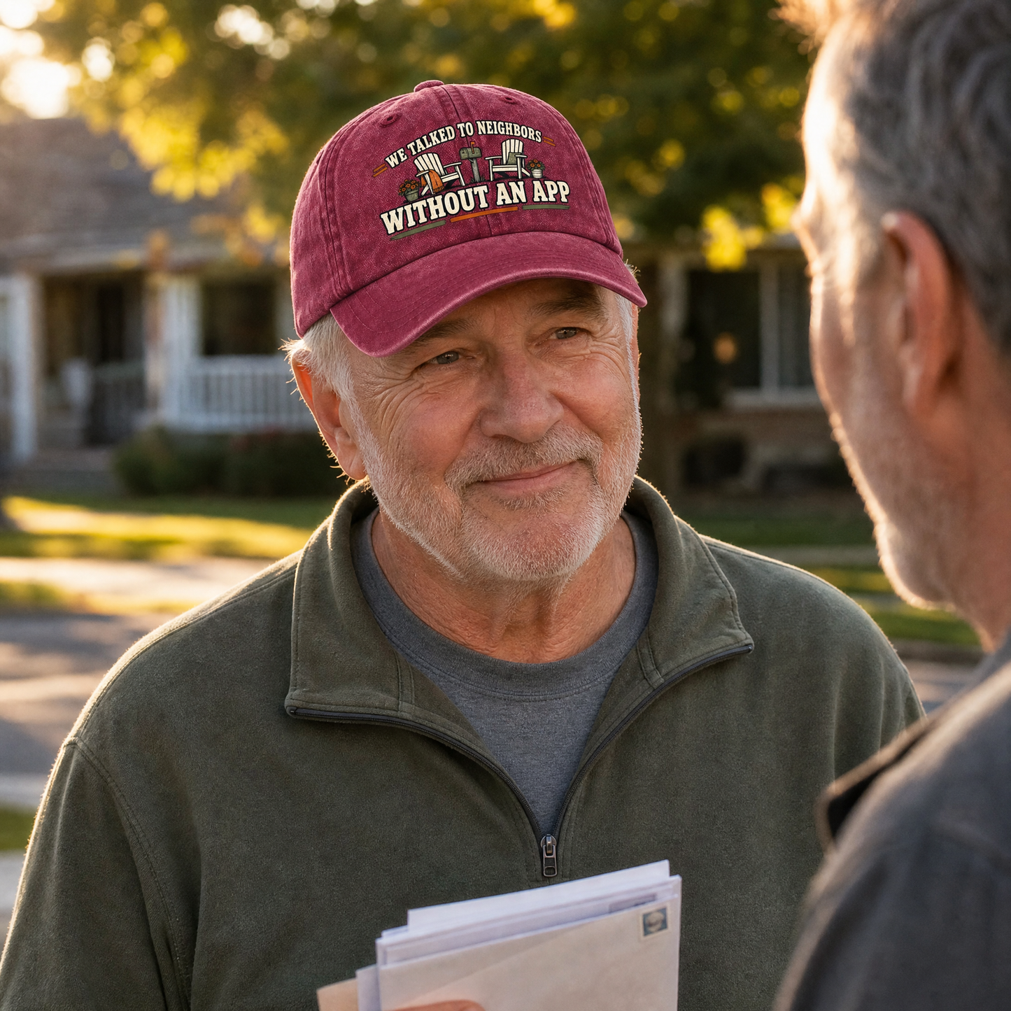 "We Talked To Neighbors Without An App" Vintage Washed Cap