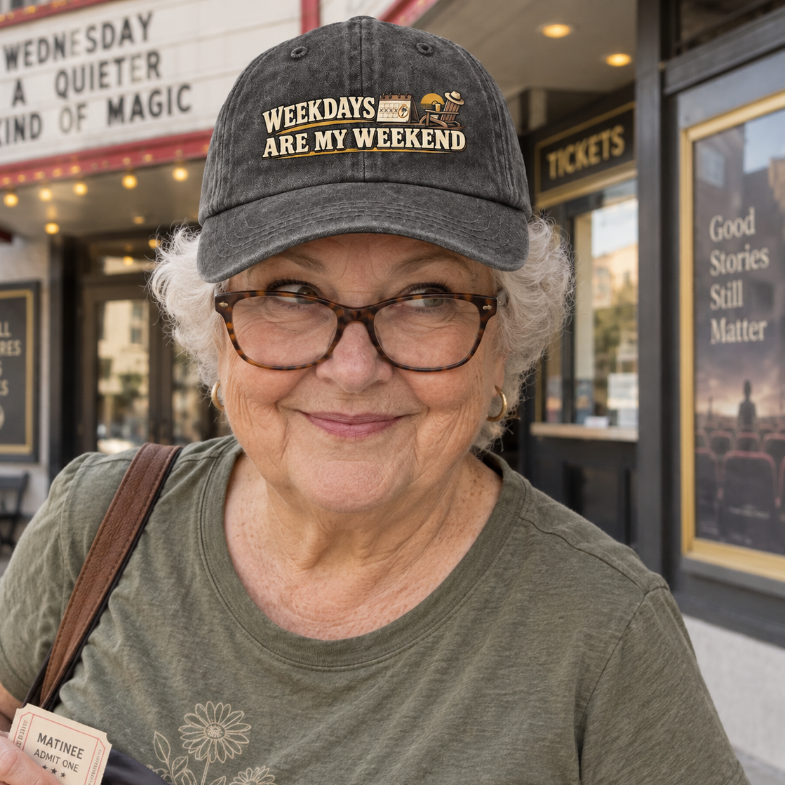 "Weekdays Are My Weekend" Vintage Washed Cap