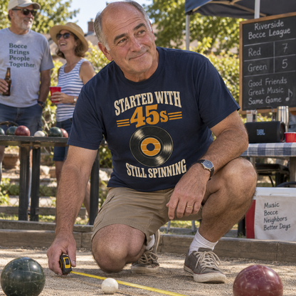 "Started With 45s. Still Spinning" Vintage T-Shirt