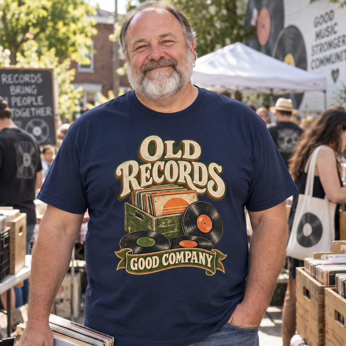 "Old Records. Good Company" Vintage T-Shirt
