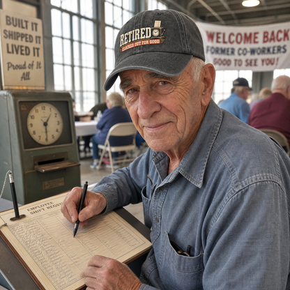 "Retired. Clocked Out For Good" Vintage Washed Cap