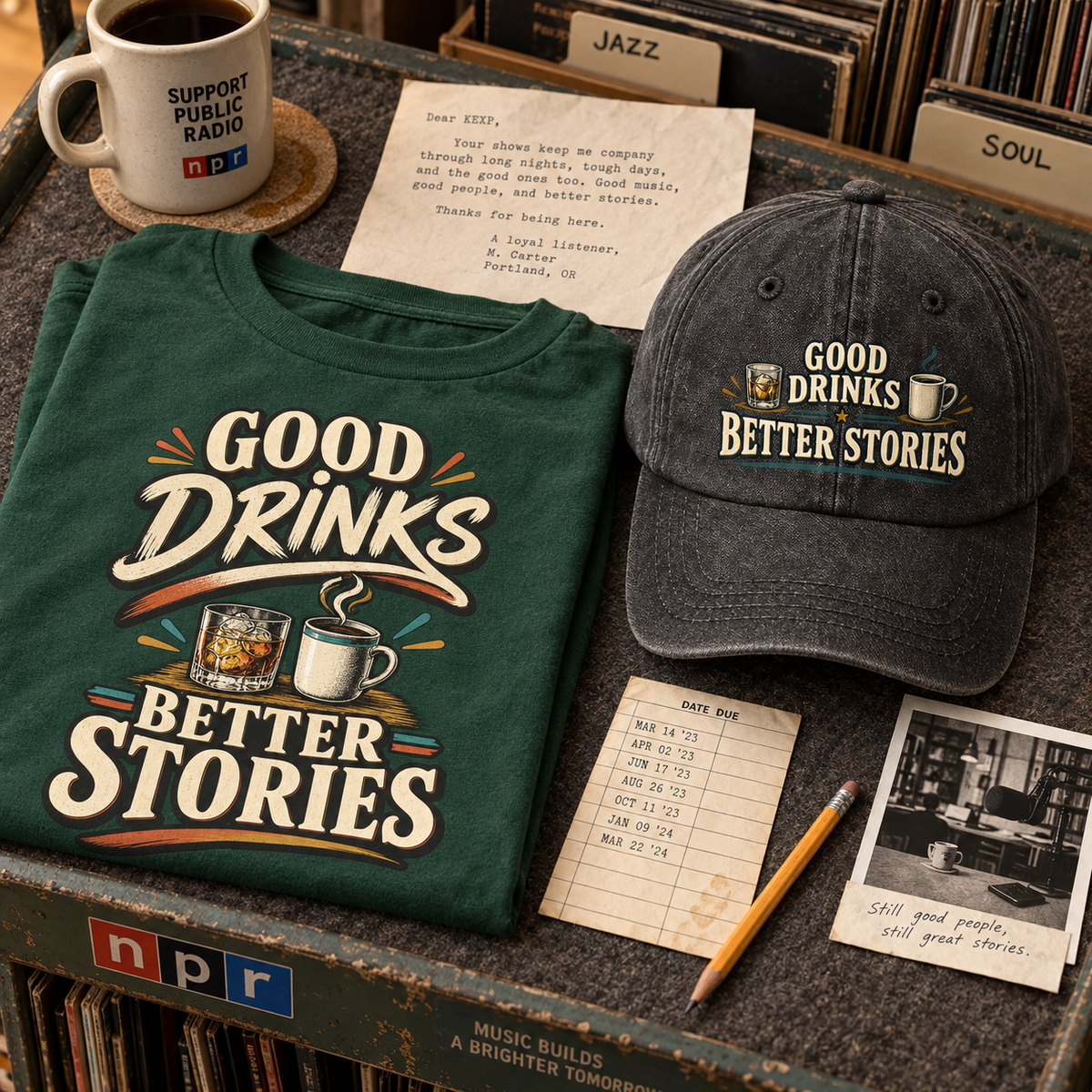 "Good Drinks. Better Stories" Vintage Washed Cap