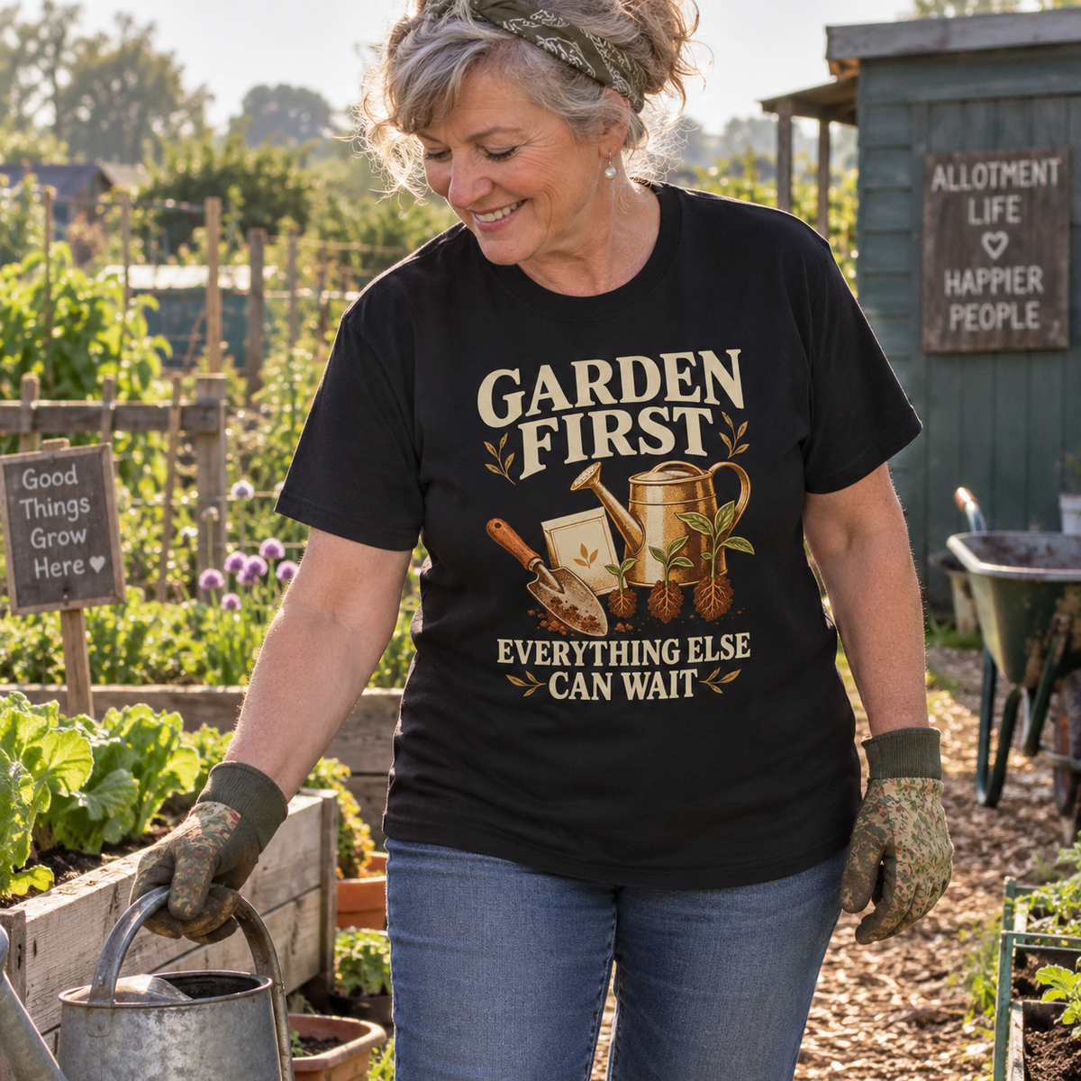 "Garden First. Everything Else Can Wait" Vintage T-Shirt