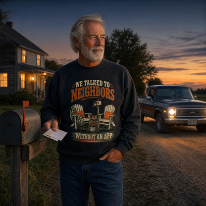 "We Talked To Neighbors Without An App" Vintage Sweatshirt