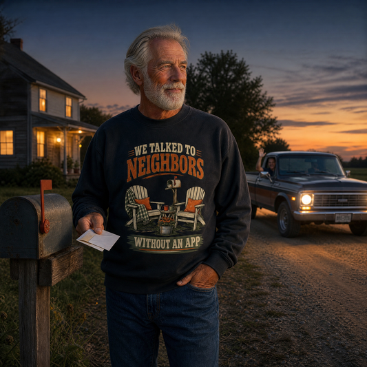 "We Talked To Neighbors Without An App" Vintage Sweatshirt