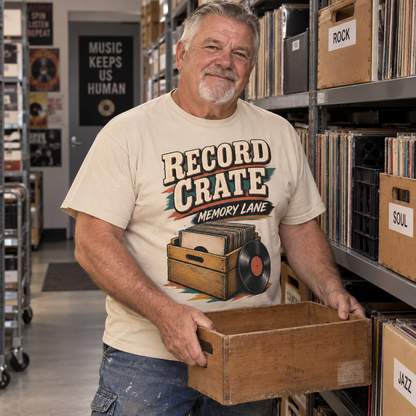 "Record Crate. Memory Lane" Vintage T-Shirt