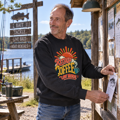 "Retired. Coffee Slow Mode" Vintage Sweatshirt