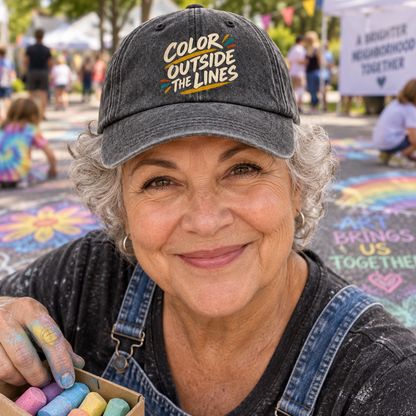 "Color Outside The Lines" Vintage Washed Cap