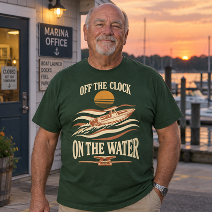 "Off The Clock On The Water" Vintage T-Shirt