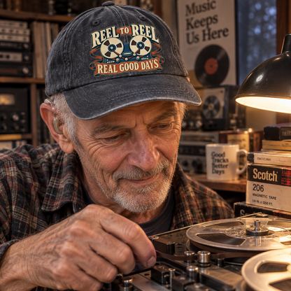 "Reel To Reel. Real Good Days" Vintage Washed Cap