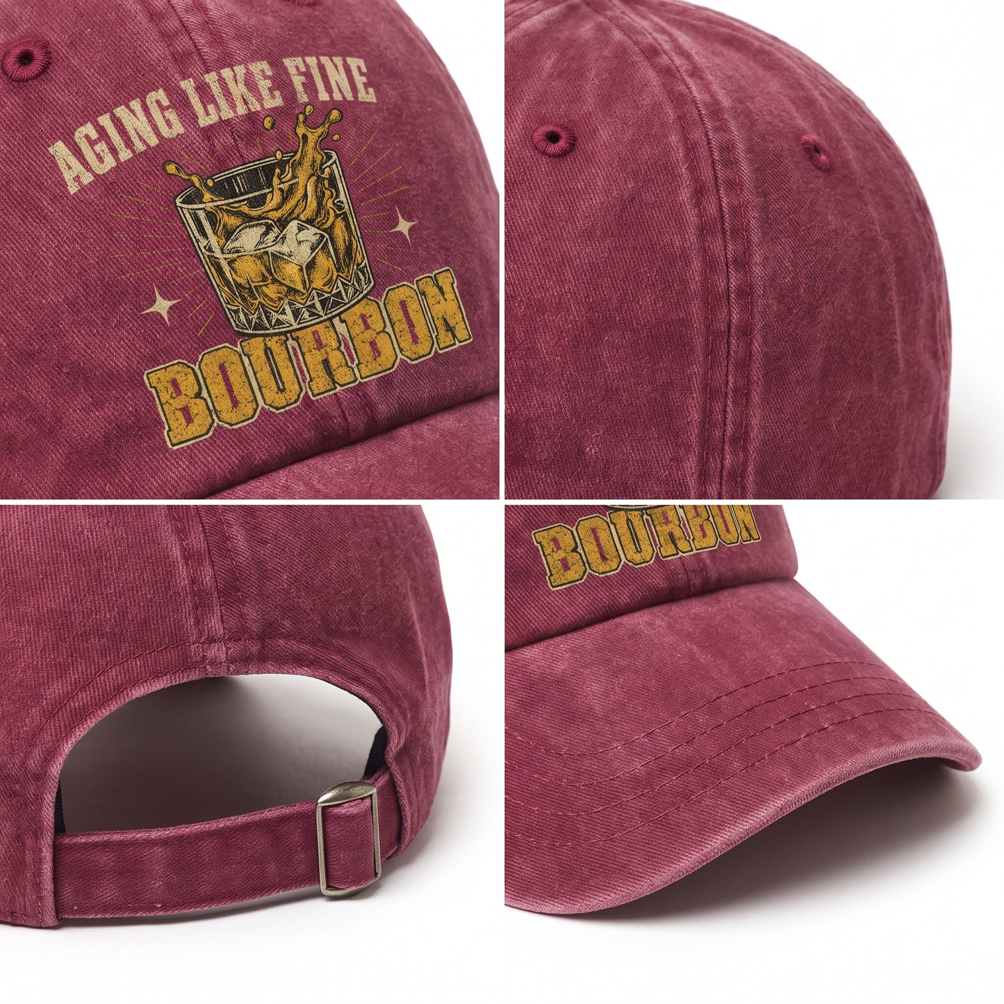 "Aging Like Fine Bourbon" Vintage Washed Cap