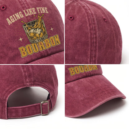 "Aging Like Fine Bourbon" Vintage Washed Cap