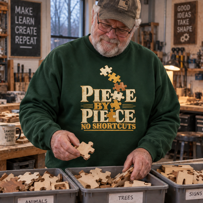 "Piece By Piece. No Shortcuts" Vintage Sweatshirt