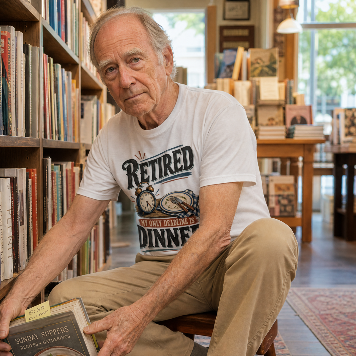 "Retired. My Only Deadline Is Dinner" Vintage T-Shirt