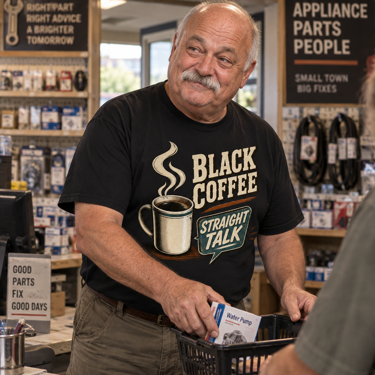"Black Coffee. Straight Talk" Vintage T-Shirt