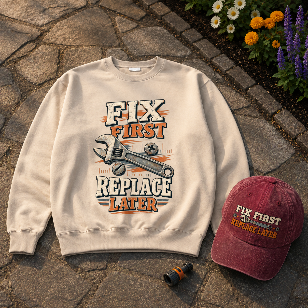 "Fix First. Replace Later" Vintage Sweatshirt