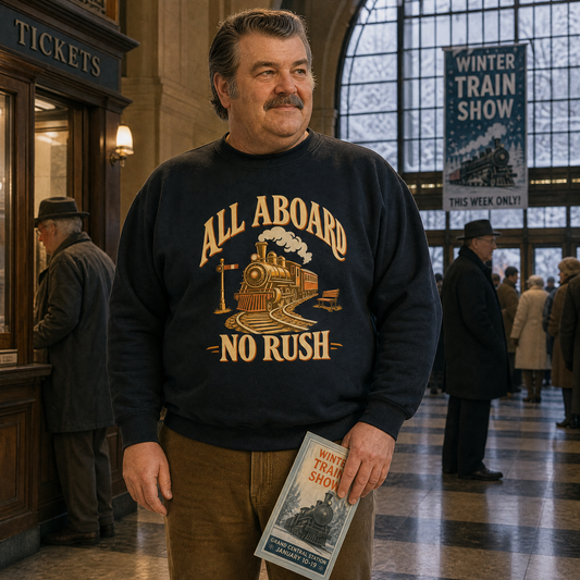 "All Aboard. No Rush" Vintage Sweatshirt