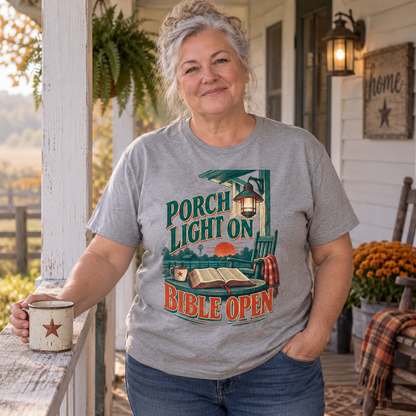 "Porch Light On. Bible Open" Vintage T-Shirt