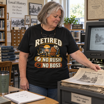 "Retired. No Rush No Boss" Vintage T-Shirt