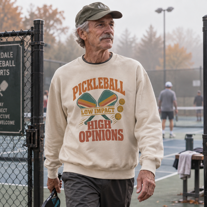 "Pickleball Low Impact. High Opinions" Vintage Sweatshirt