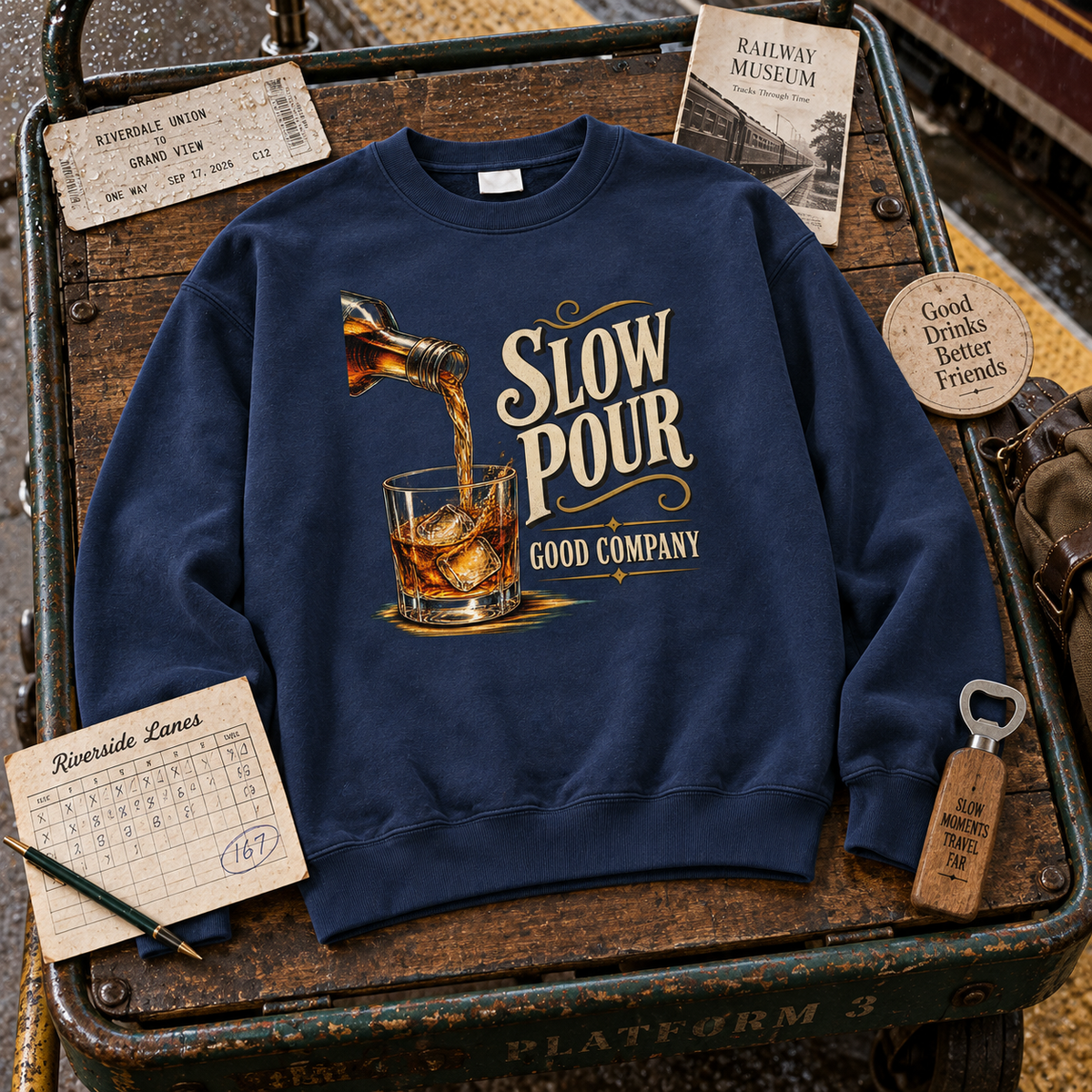 "Slow Pour. Good Company" Vintage Sweatshirt