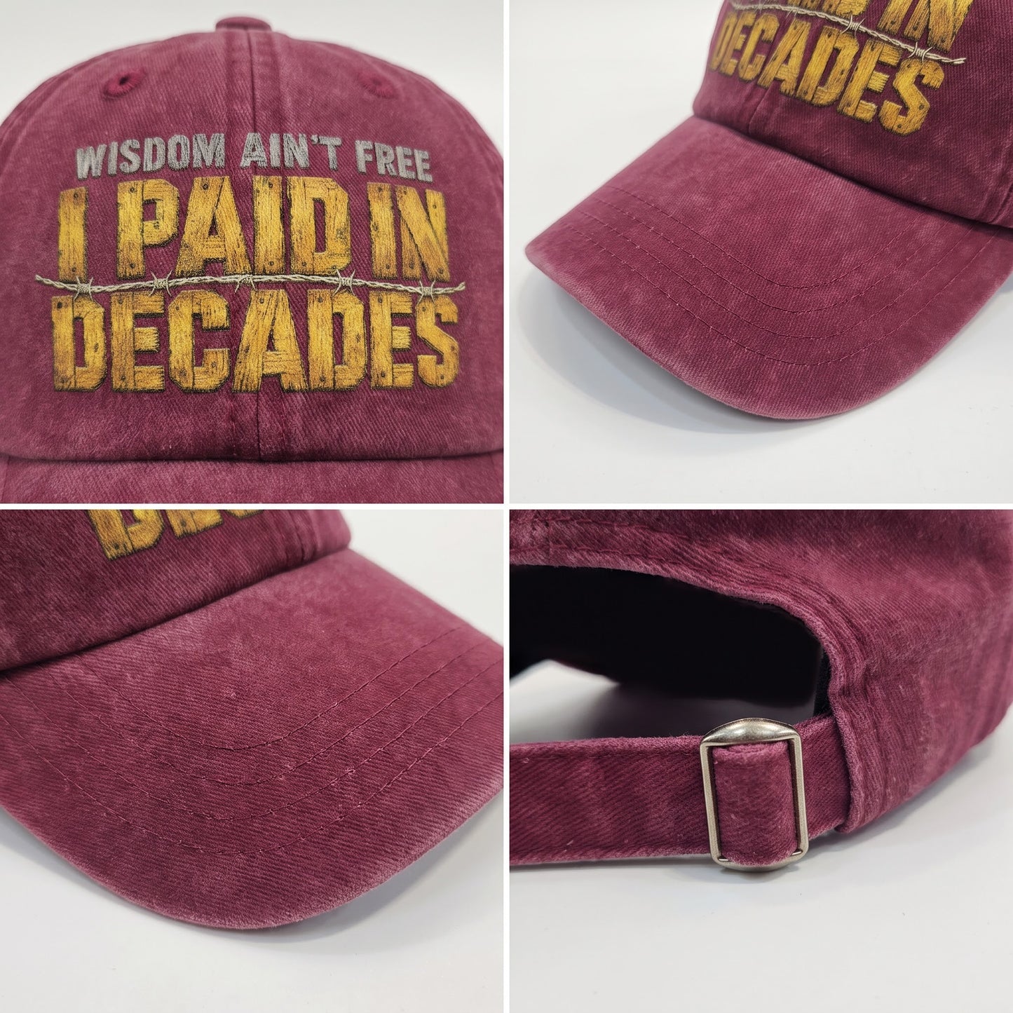 "Wisdom Ain’t Free. I Paid in Decades" Vintage Washed Cap