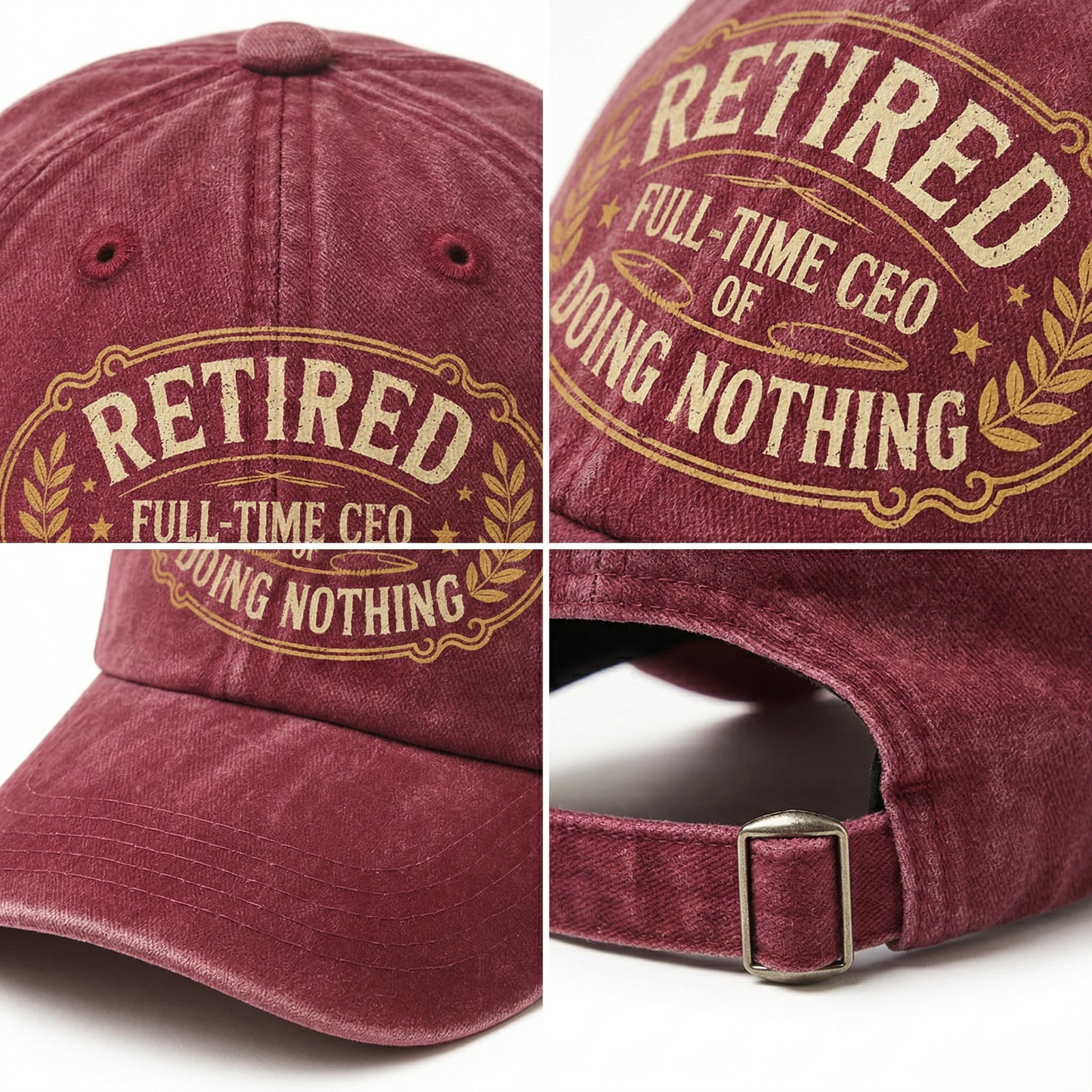 "Retired. Full-time CEO of Doing Nothing" Vintage Washed Cap