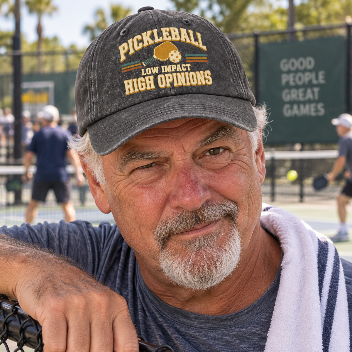 "Pickleball Low Impact. High Opinions" Vintage Washed Cap