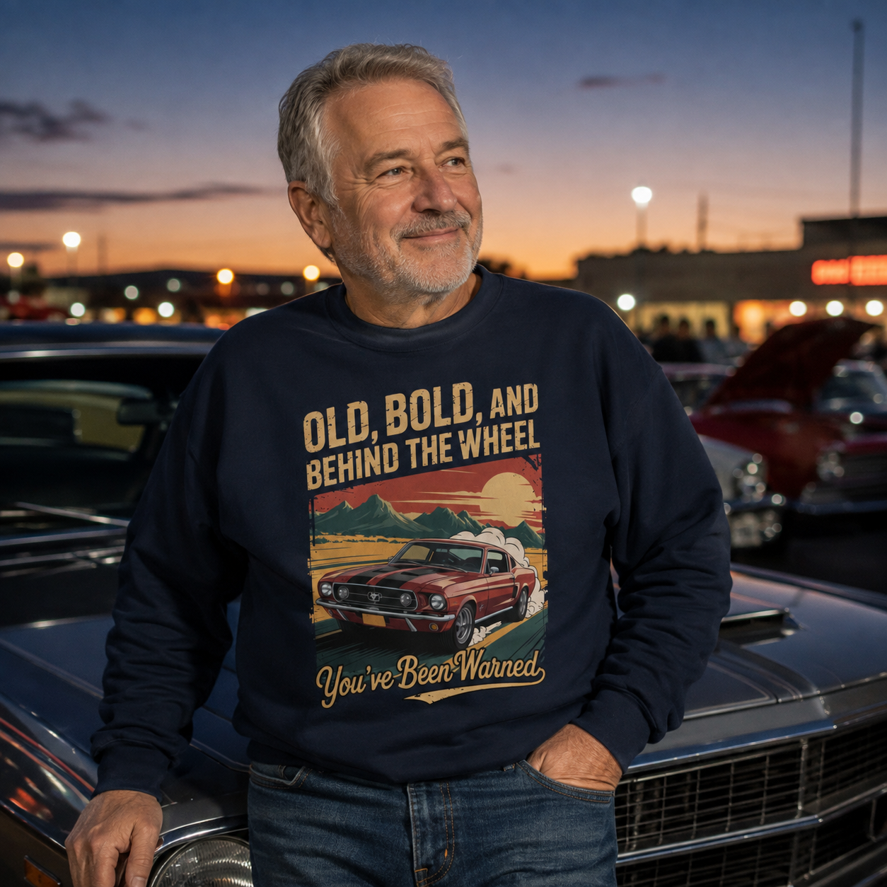 "Old, Bold, and Behind the Wheel. You’ve Been Warned" Vintage Sweatshirt
