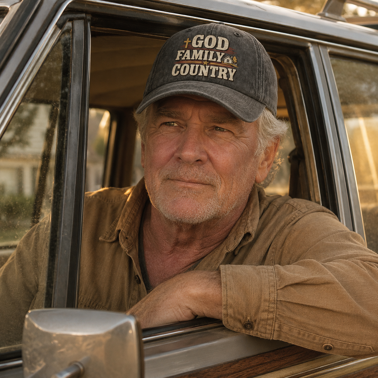 "God Family Country" Vintage Washed Cap