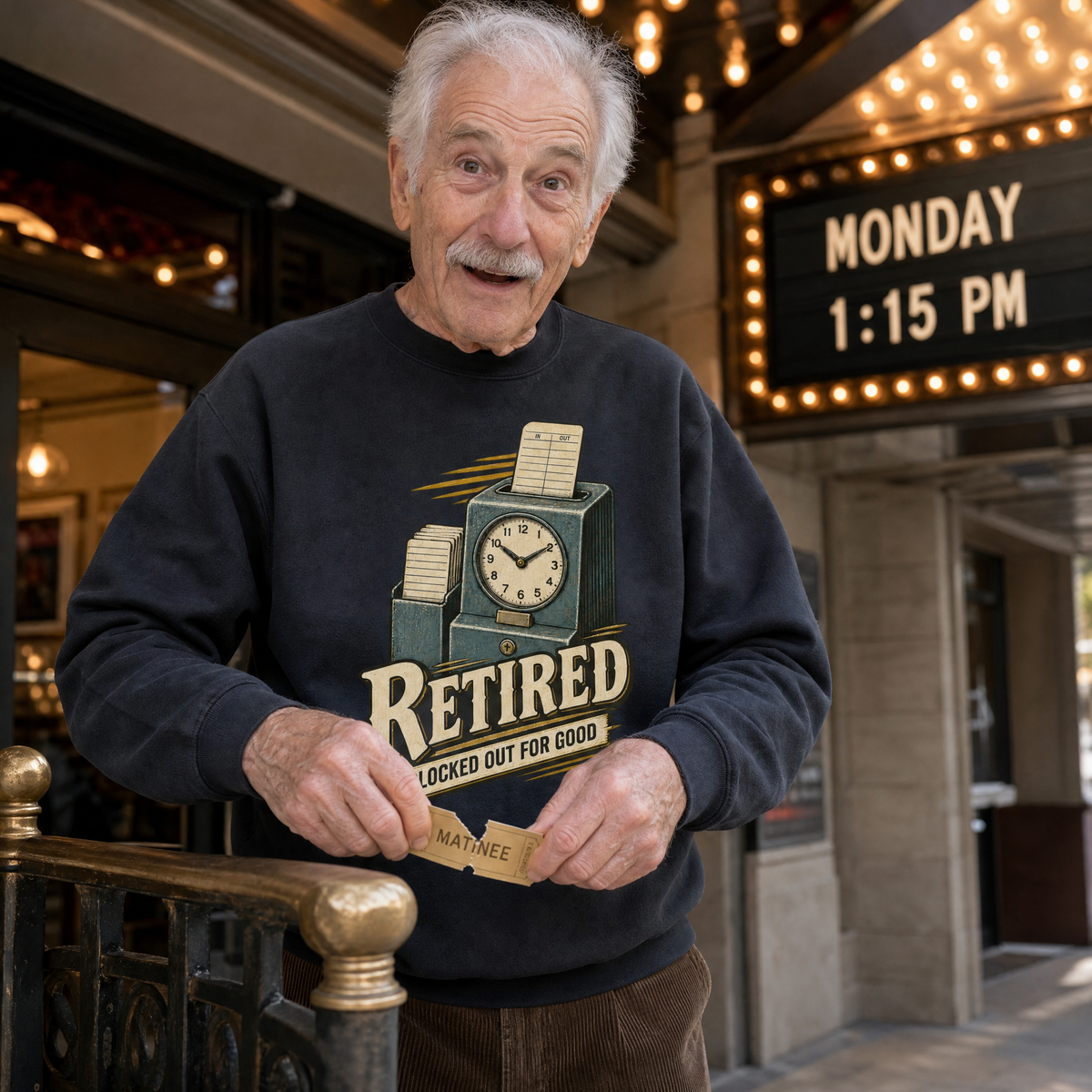 "Retired. Clocked Out For Good" Vintage Sweatshirt
