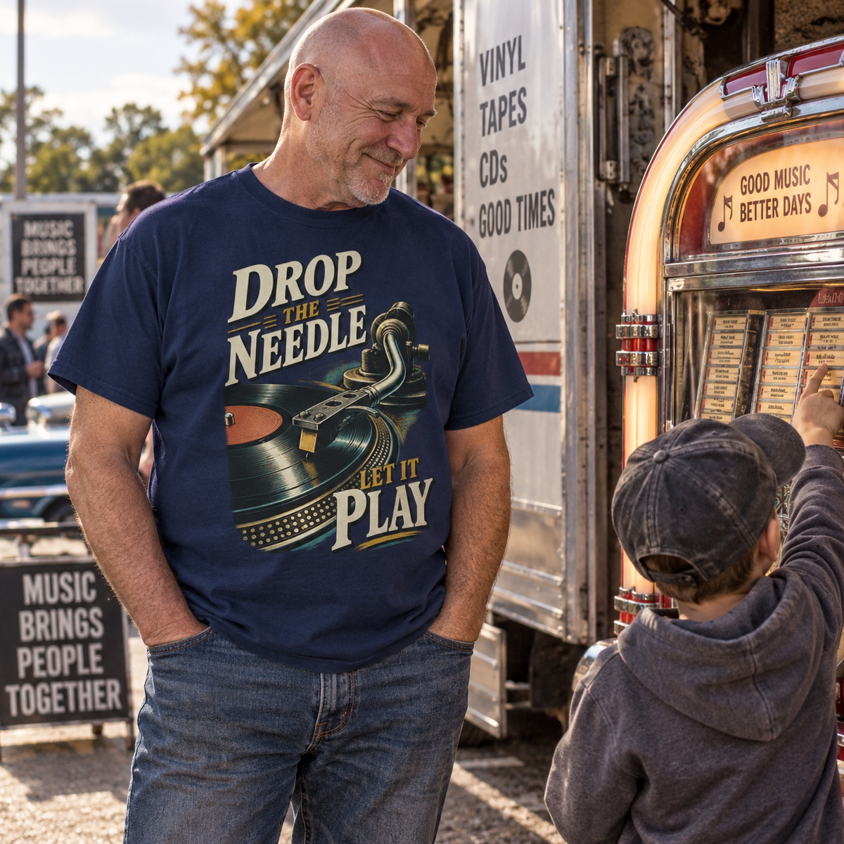 "Drop The Needle. Let It Play" Vintage T-Shirt