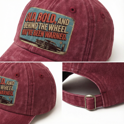“Old, Bold, And Behind The Wheel. You’ve Been Warned.” Retro Pitstop Rebel Cap