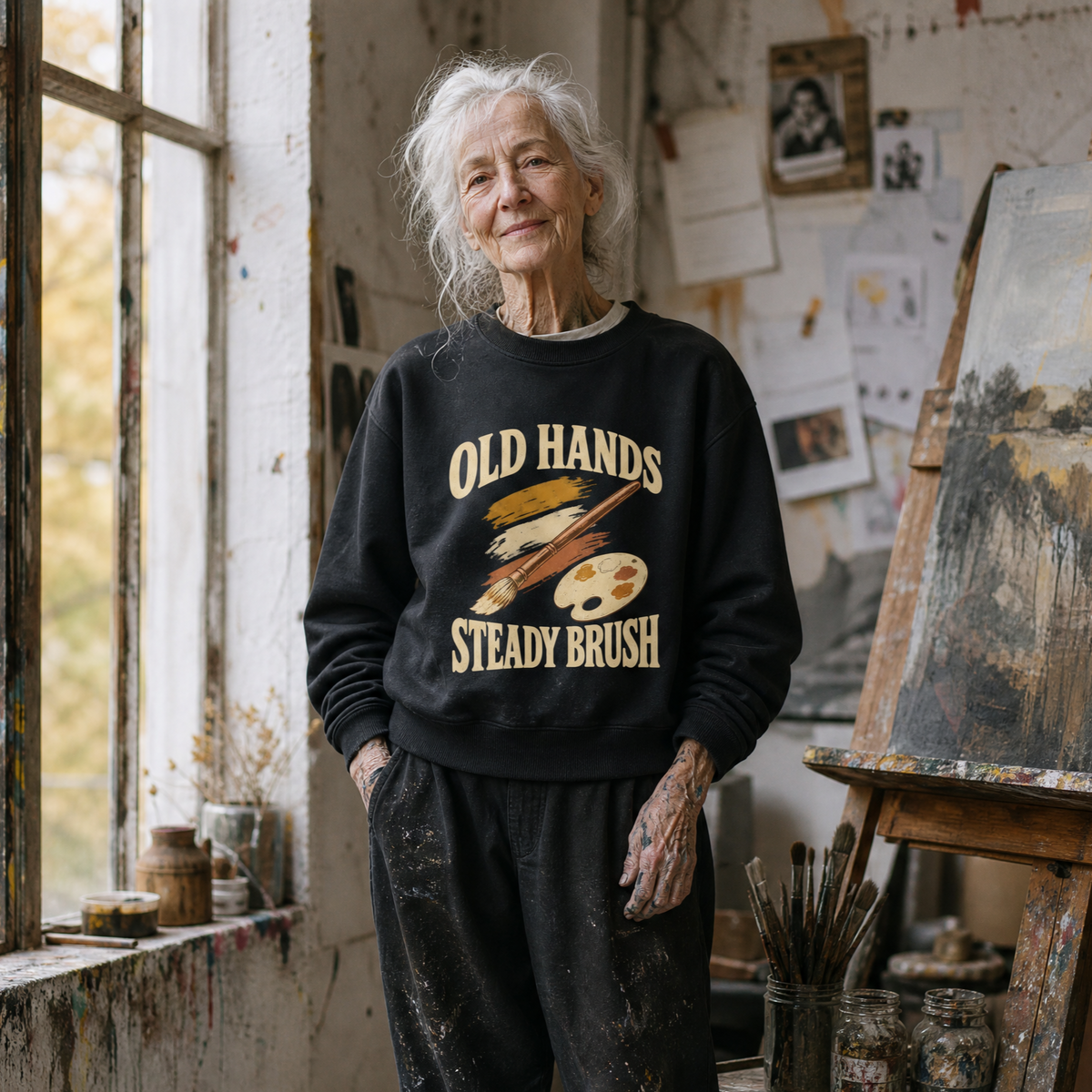 "Old Hands Steady Brush" Vintage Sweatshirt