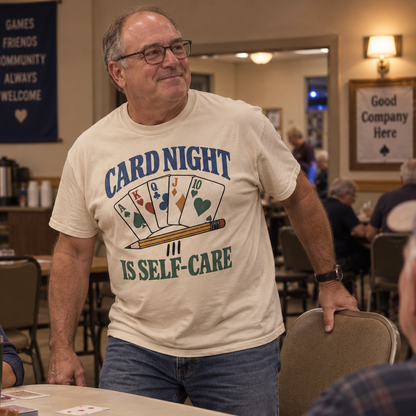 "Card Night Is Self-Care" Vintage T-Shirt