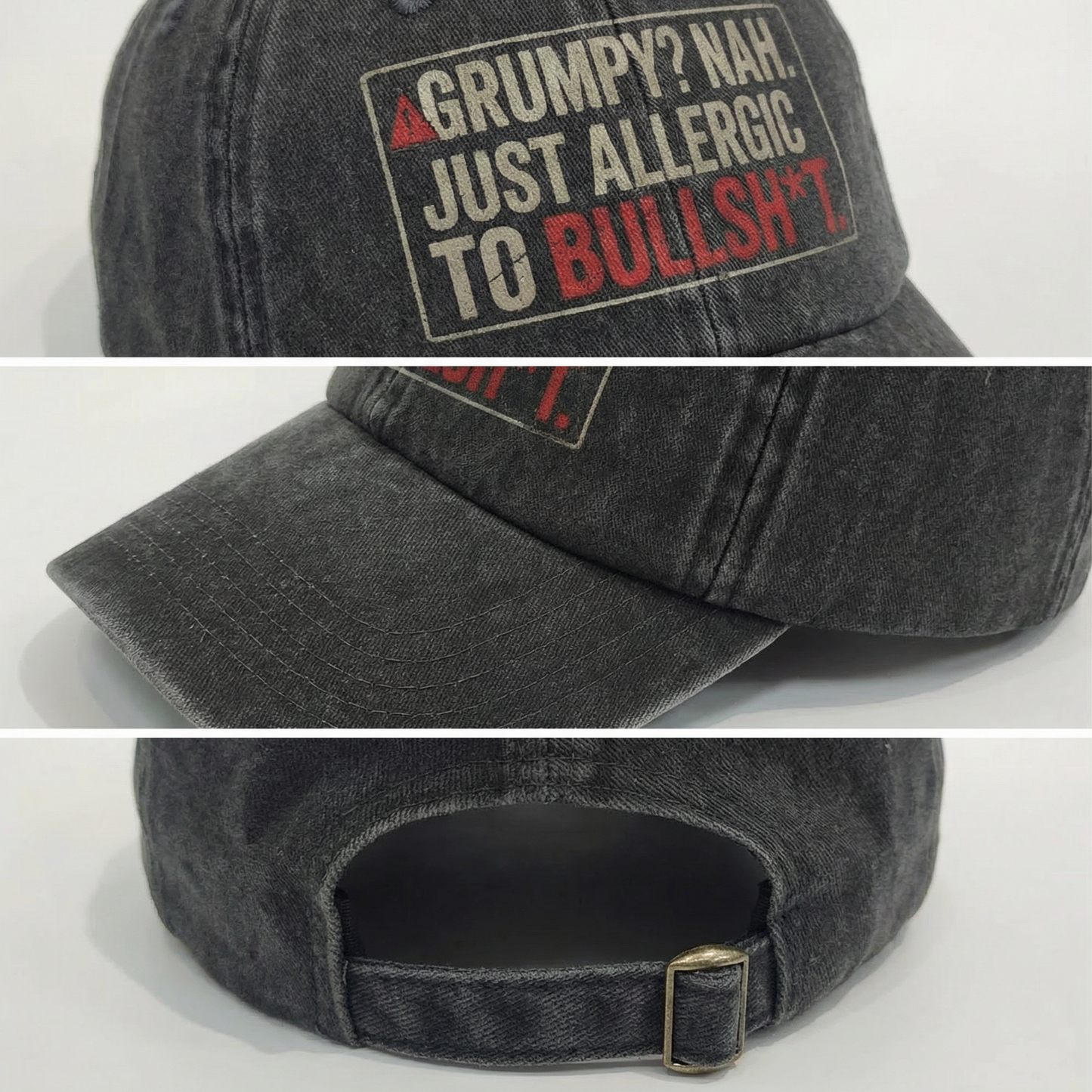 The "Straight Shooter" Cap - Grumpy? Nah. Just Honest - Faded Print Cap