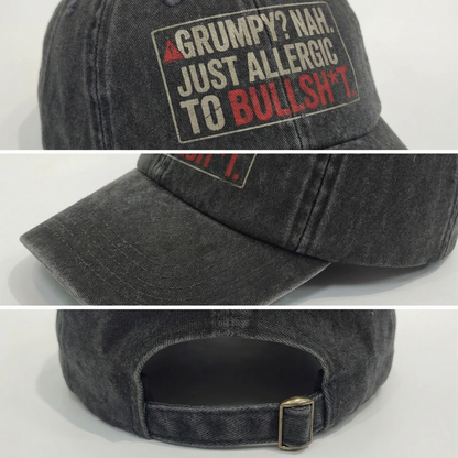 The "Straight Shooter" Cap - Grumpy? Nah. Just Honest - Faded Print Cap