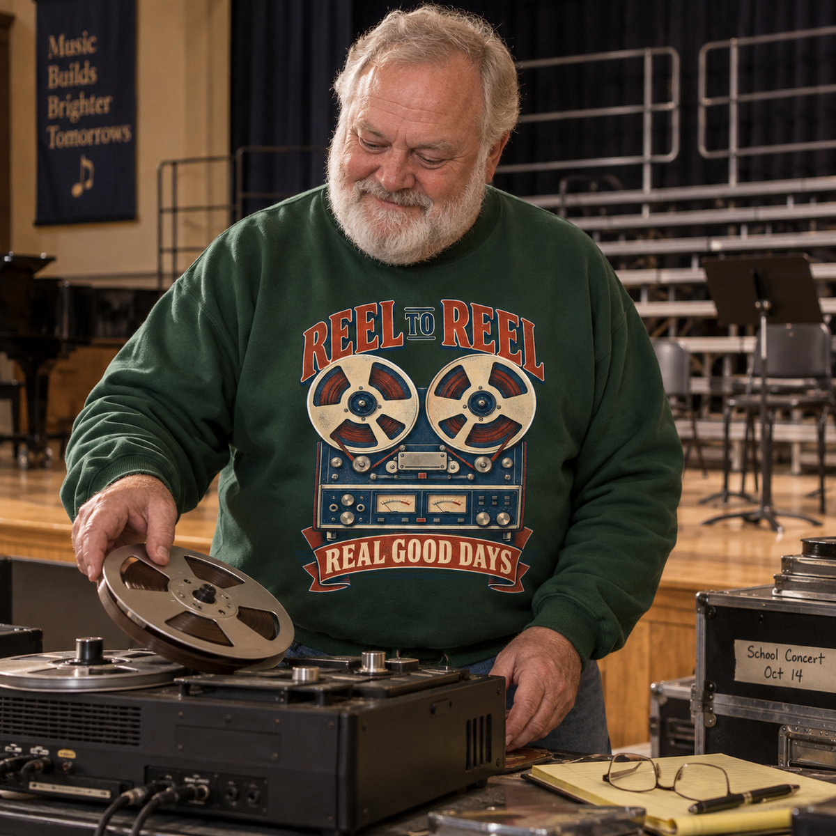 "Reel To Reel. Real Good Days" Vintage Sweatshirt