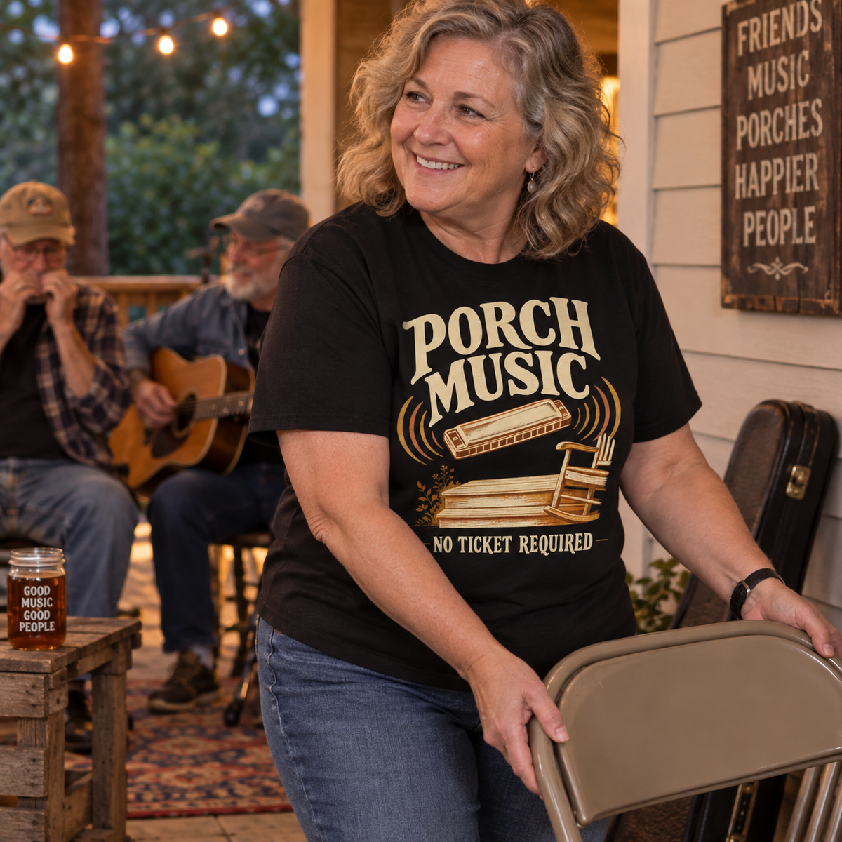 "Porch Music. No Ticket Required" Vintage T-Shirt