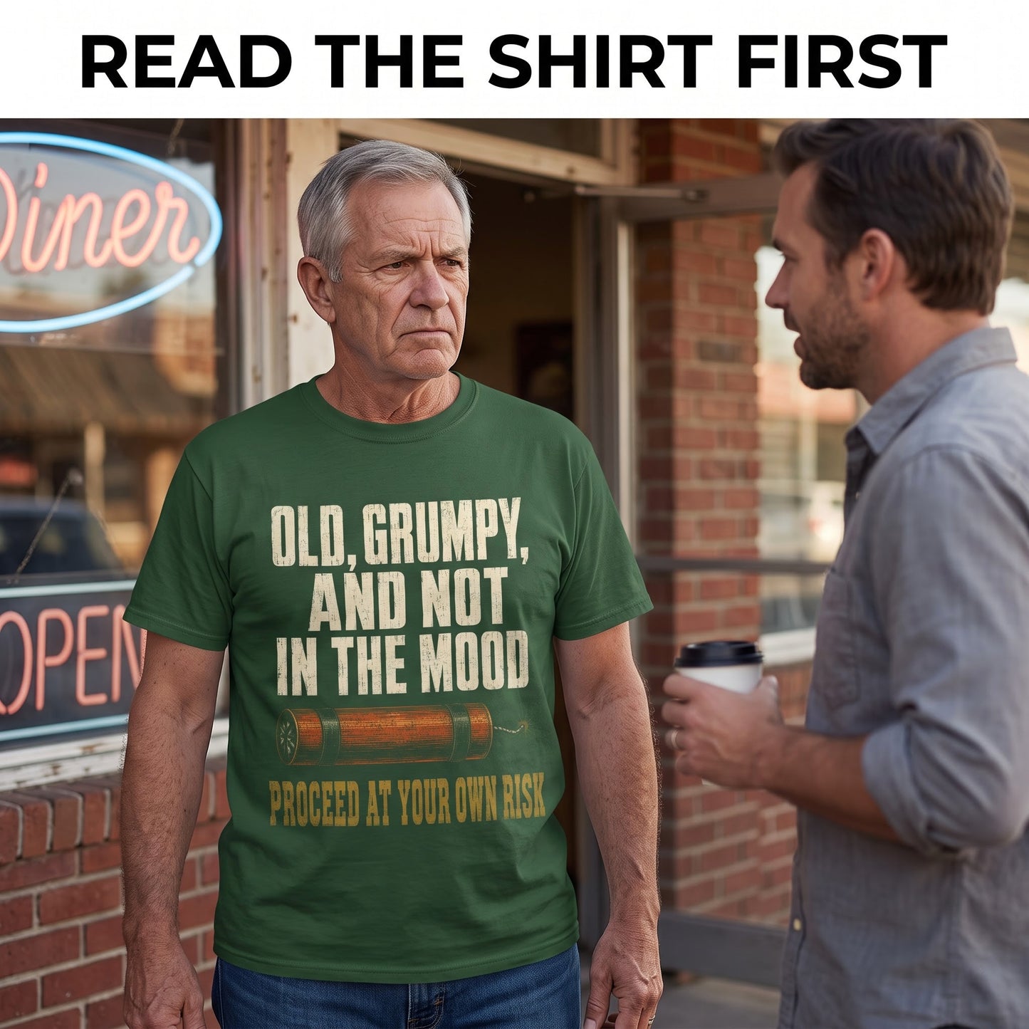 "Old, Grumpy and Not in the Mood" Vintage T-Shirt