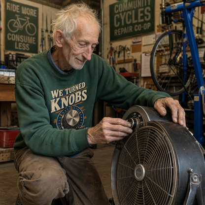 "We Turned Knobs. Not Screens" Vintage Sweatshirt