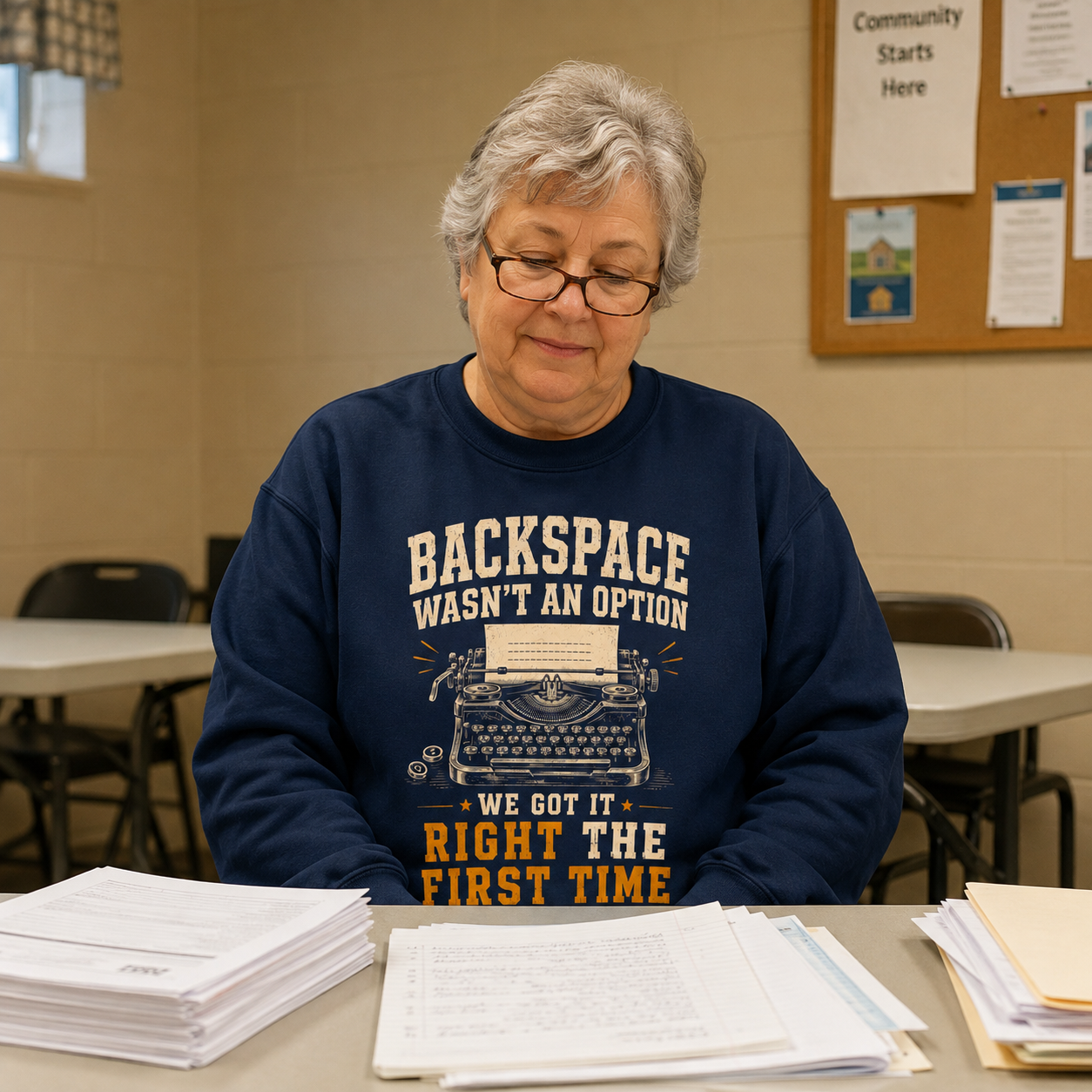 "Backspace Wasn't An Option. We Got It Right The First Time" Vintage Sweatshirt
