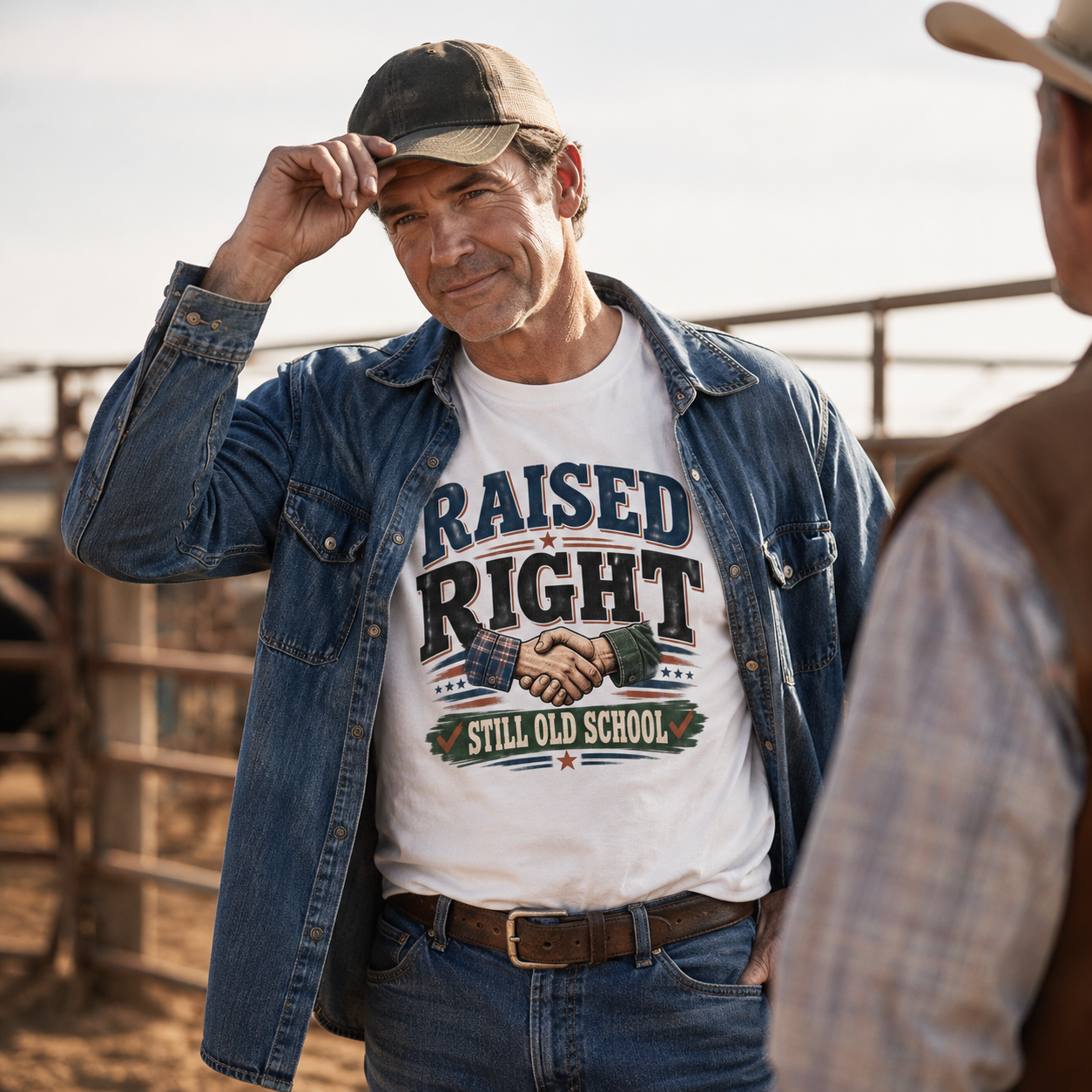 "Raised Right Still Old School" Vintage T-Shirt