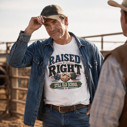 "Raised Right Still Old School" Vintage T-Shirt