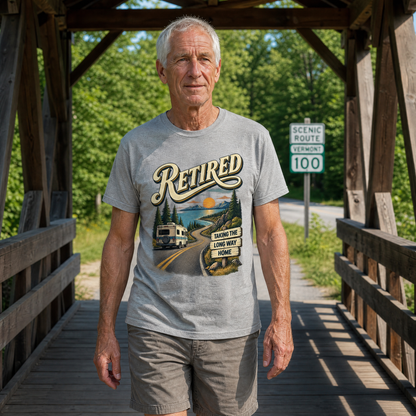 "Retired. Taking The Long Way Home" Vintage T-Shirt
